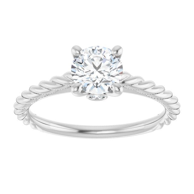 Solitaire Engagement Ring with Accent