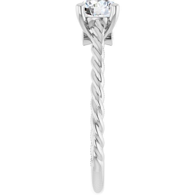 Solitaire Engagement Ring with Accent