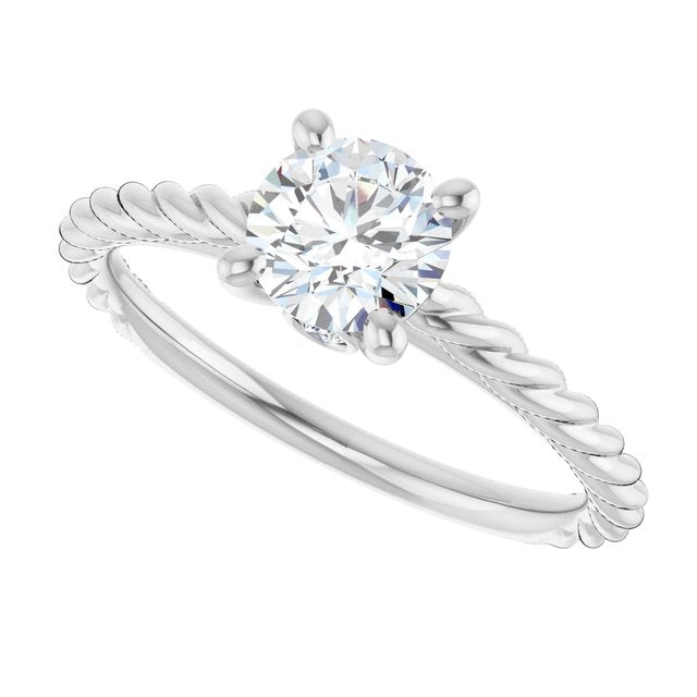 Solitaire Engagement Ring with Accent