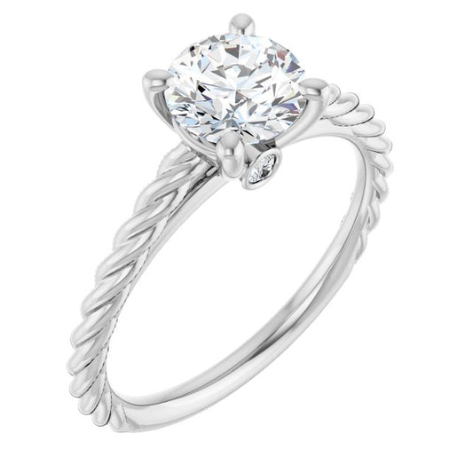 Solitaire Engagement Ring with Accent
