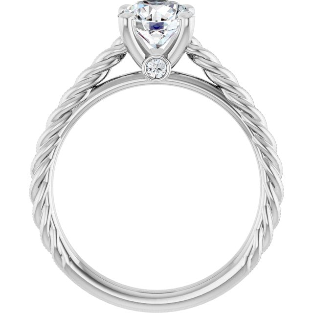 Solitaire Engagement Ring with Accent