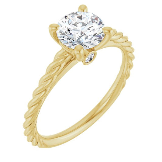 Solitaire Engagement Ring with Accent
