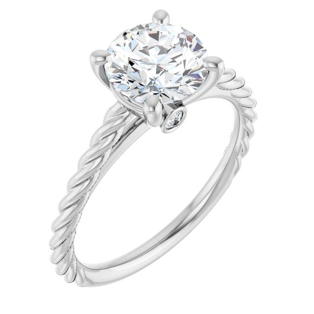 Solitaire Engagement Ring with Accent
