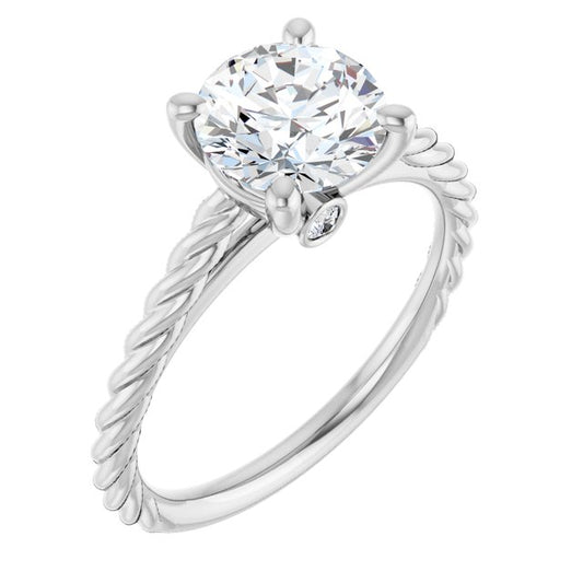 Solitaire Engagement Ring with Accent