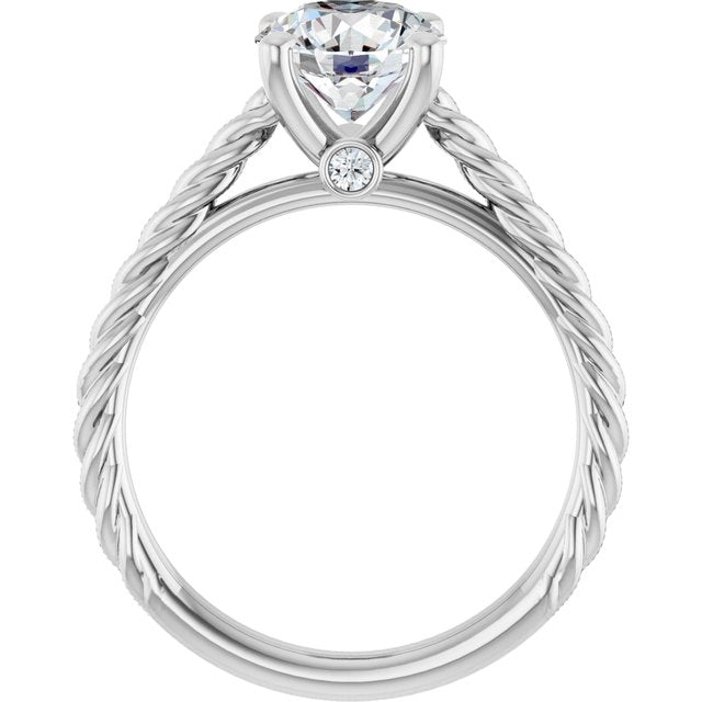 Solitaire Engagement Ring with Accent