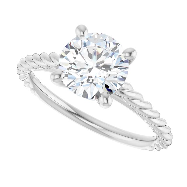 Solitaire Engagement Ring with Accent