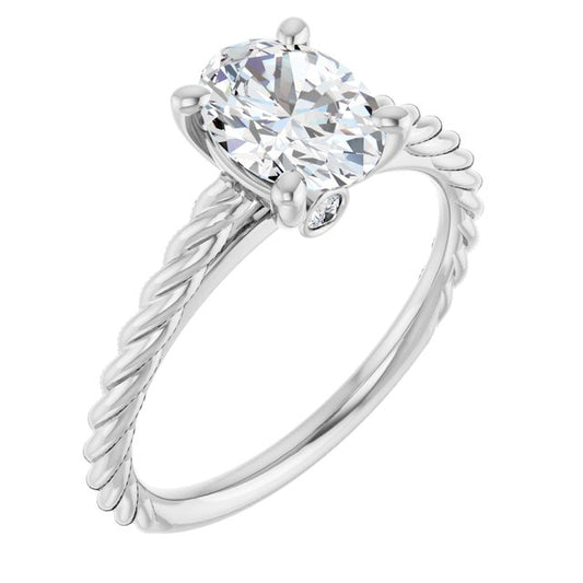 Solitaire Engagement Ring with Accent