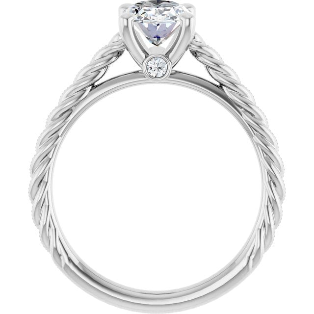 Solitaire Engagement Ring with Accent