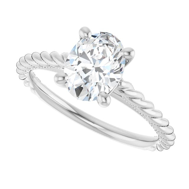 Solitaire Engagement Ring with Accent