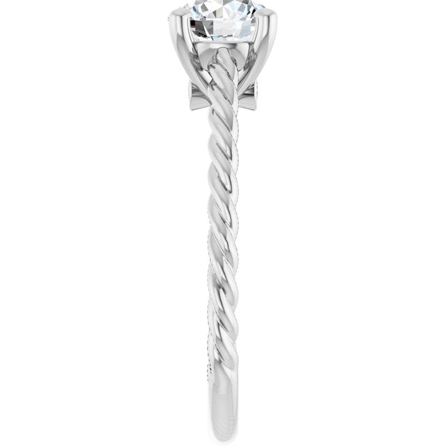 Solitaire Engagement Ring with Accent