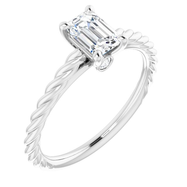 Solitaire Engagement Ring with Accent