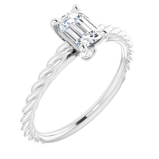 Solitaire Engagement Ring with Accent