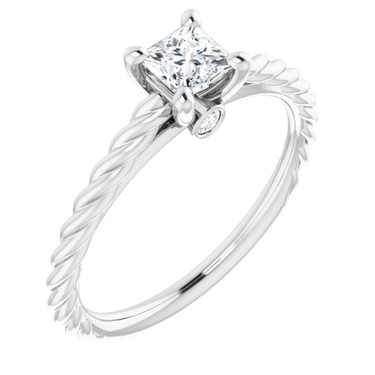 Solitaire Engagement Ring with Accent