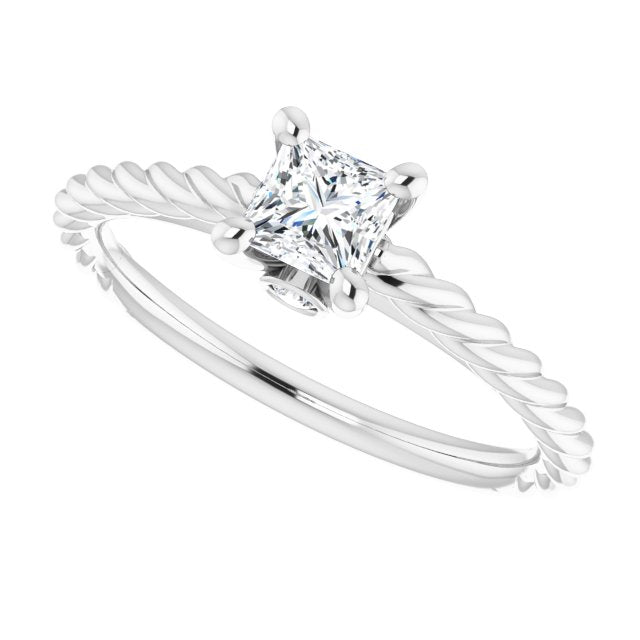 Solitaire Engagement Ring with Accent