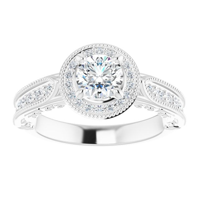 Vintage-Inspired Halo-Style Engagement Ring