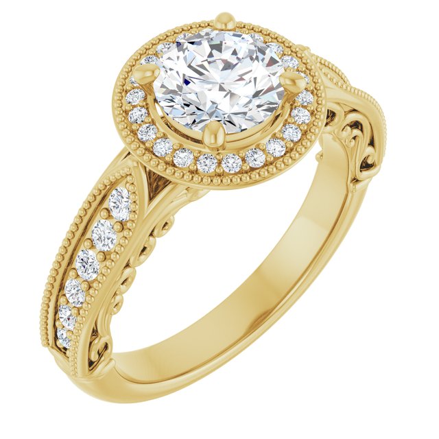 Vintage-Inspired Halo-Style Engagement Ring