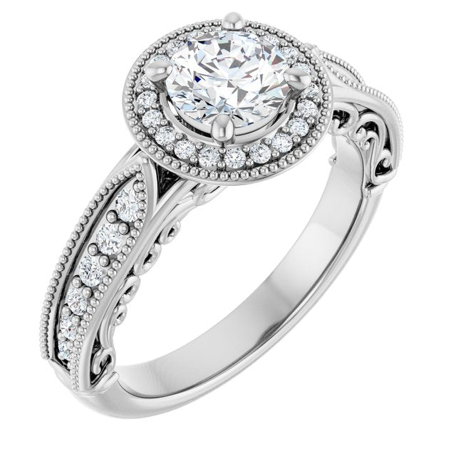 Vintage-Inspired Halo-Style Engagement Ring