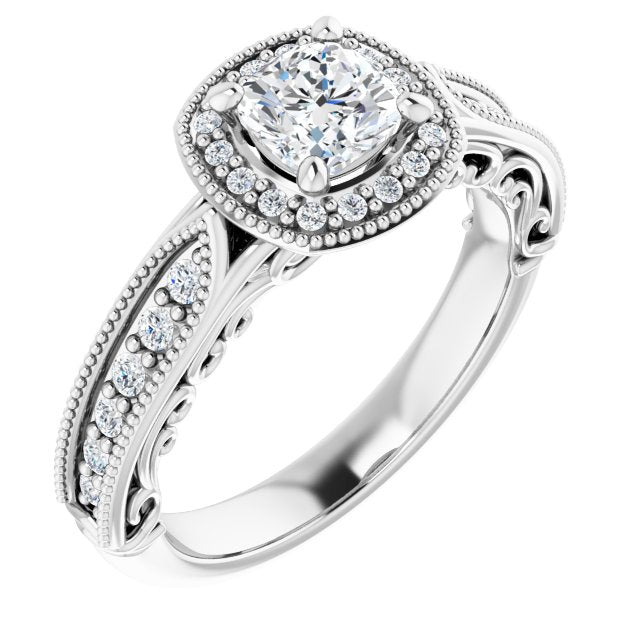 Vintage-Inspired Halo-Style Engagement Ring