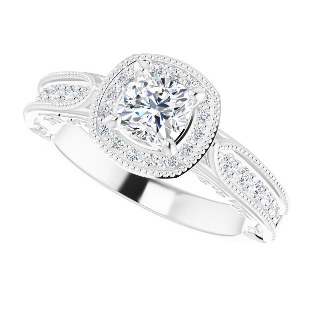 Vintage-Inspired Halo-Style Engagement Ring