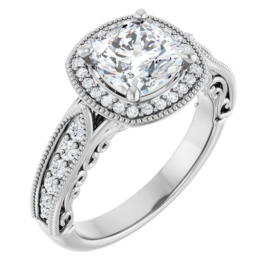 Vintage-Inspired Halo-Style Engagement Ring