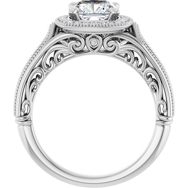 Vintage-Inspired Halo-Style Engagement Ring