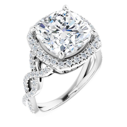 Infinity-Inspired Halo-Style Engagement Ring