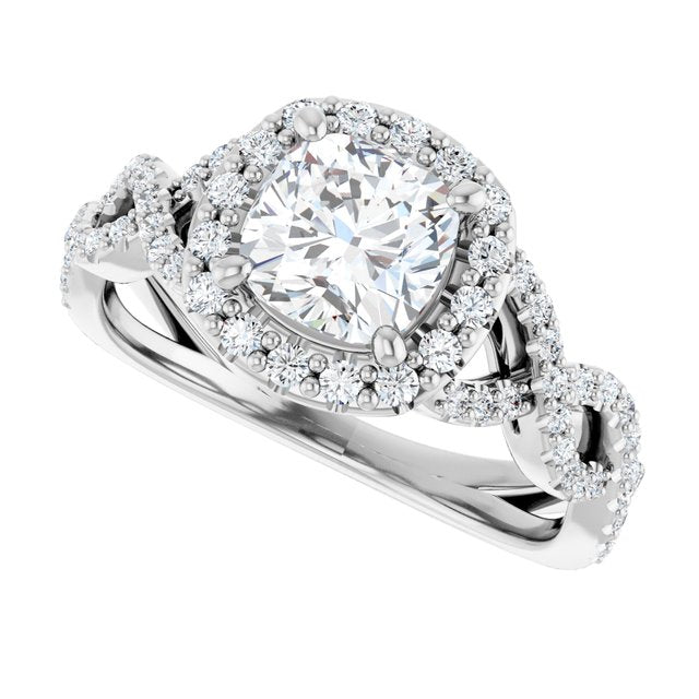 Infinity-Inspired Halo-Style Engagement Ring