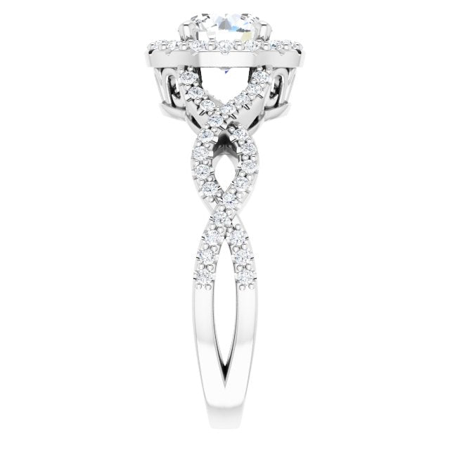 Infinity-Inspired Halo-Style Engagement Ring