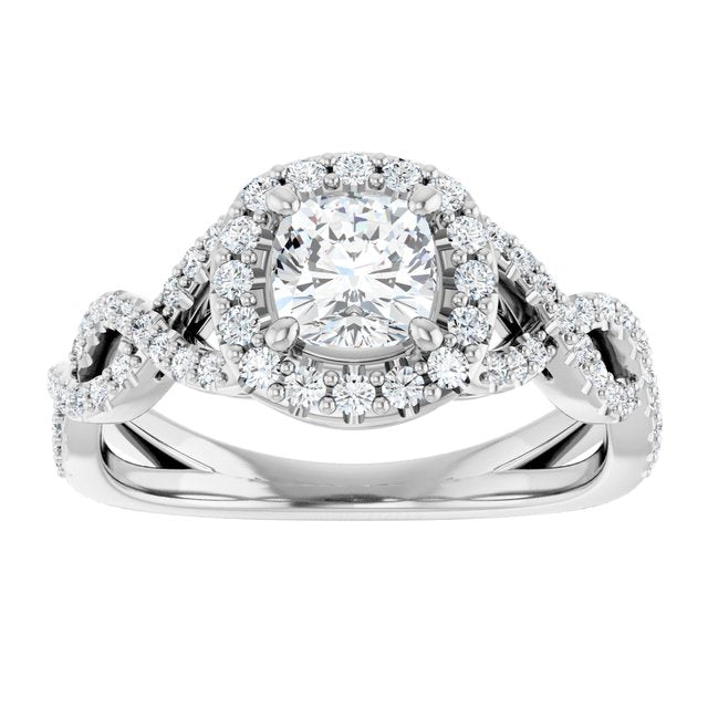 Infinity-Inspired Halo-Style Engagement Ring