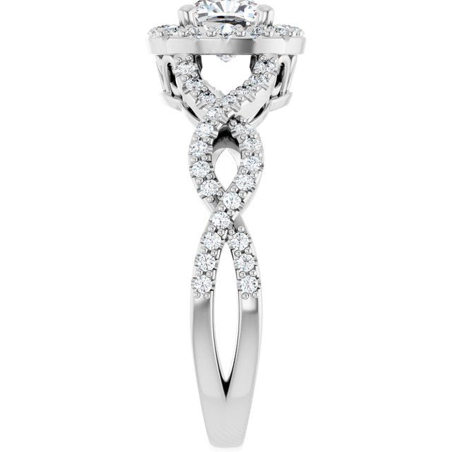 Infinity-Inspired Halo-Style Engagement Ring