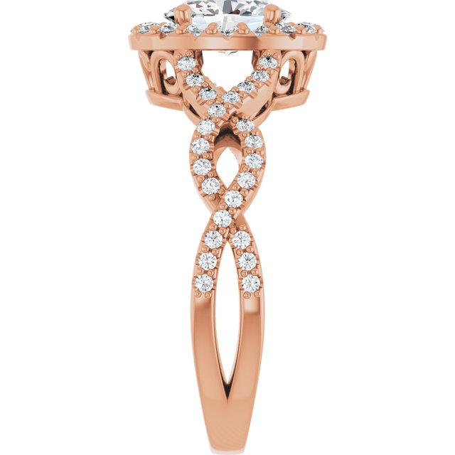 Infinity-Inspired Halo-Style Engagement Ring