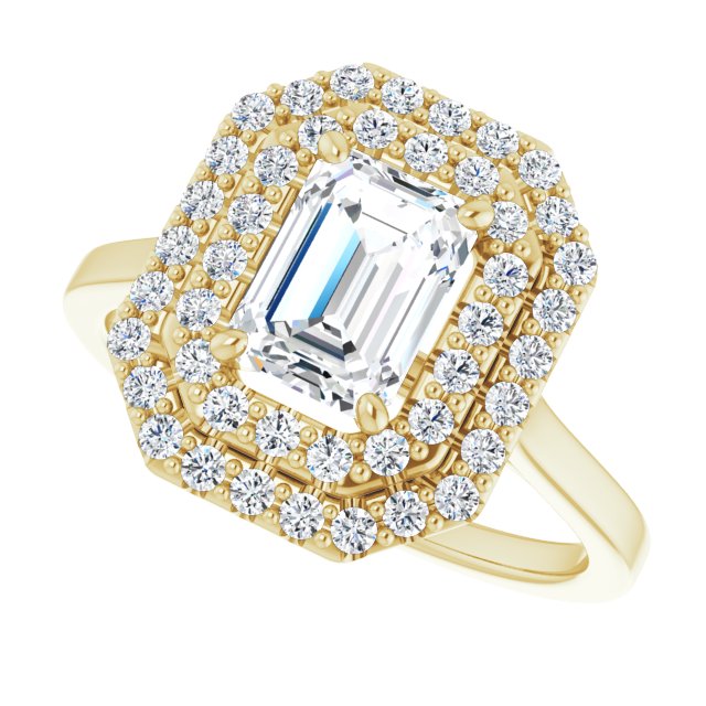 Double Halo-Style Engagement Ring