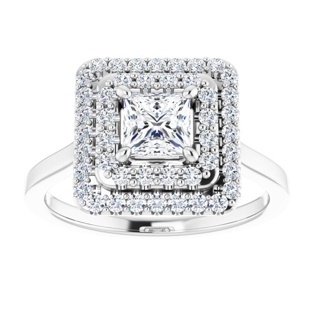 Double Halo-Style Engagement Ring