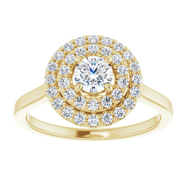 Double Halo-Style Engagement Ring