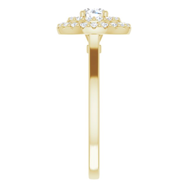 Double Halo-Style Engagement Ring