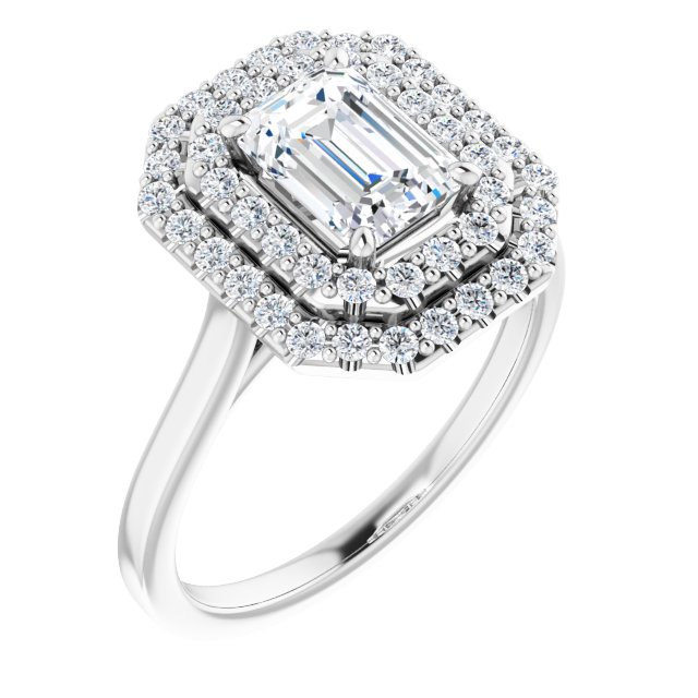 Double Halo-Style Engagement Ring