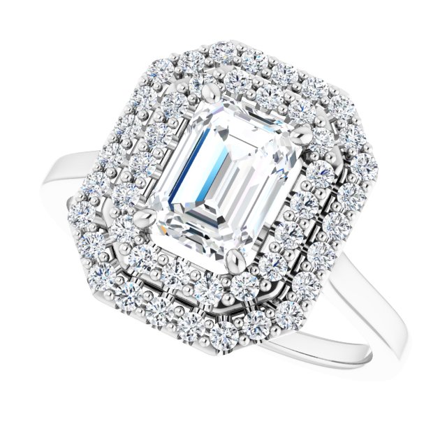 Double Halo-Style Engagement Ring