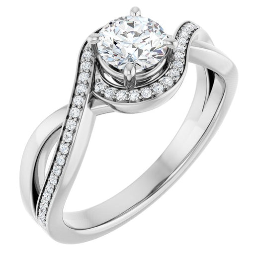 Bypass Halo-Style Engagement Ring