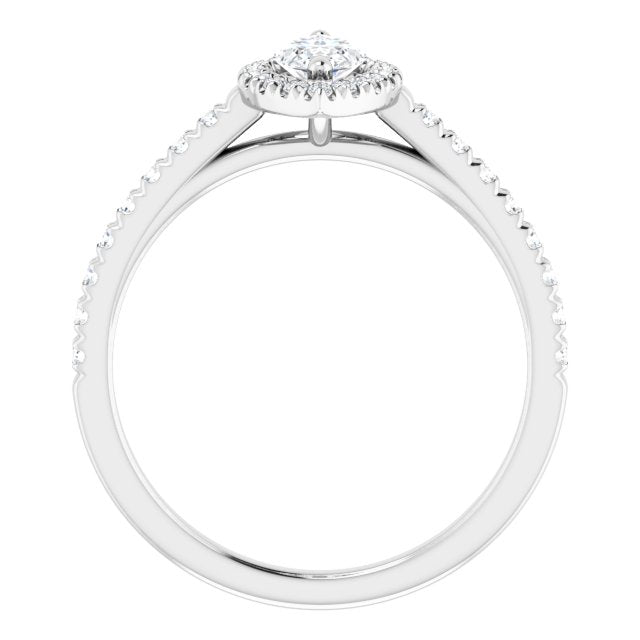 French-Set Halo-Style Engagement Ring