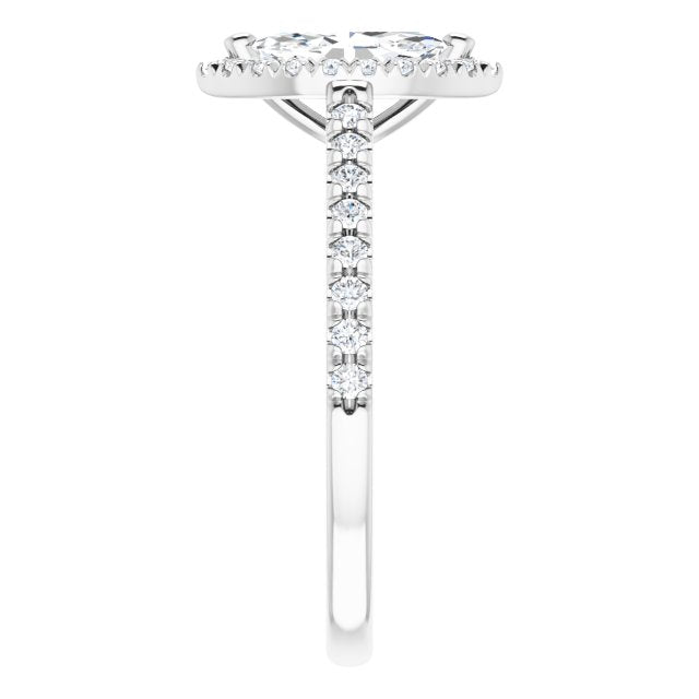 French-Set Halo-Style Engagement Ring