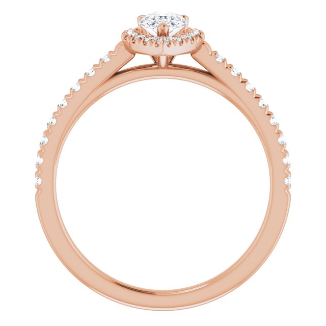 French-Set Halo-Style Engagement Ring