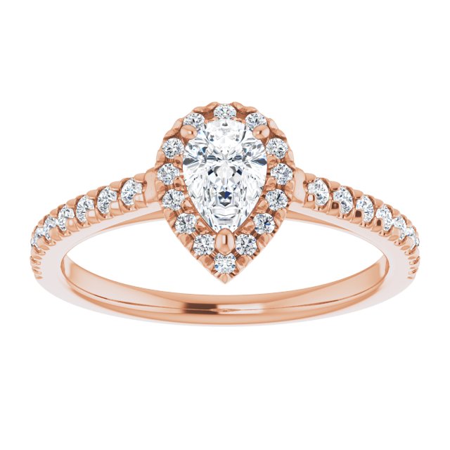 French-Set Halo-Style Engagement Ring