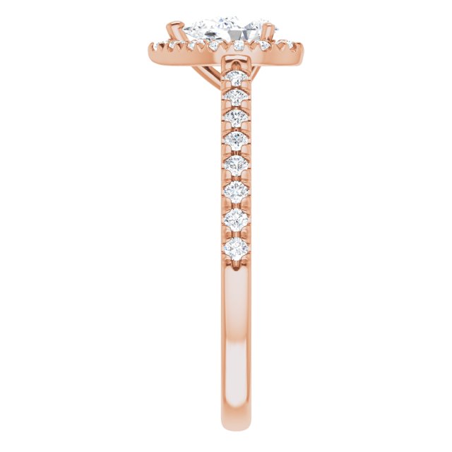 French-Set Halo-Style Engagement Ring