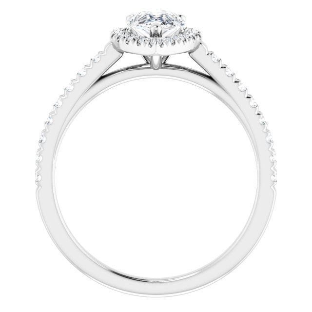 French-Set Halo-Style Engagement Ring