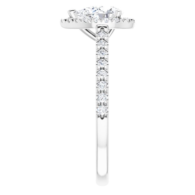 French-Set Halo-Style Engagement Ring