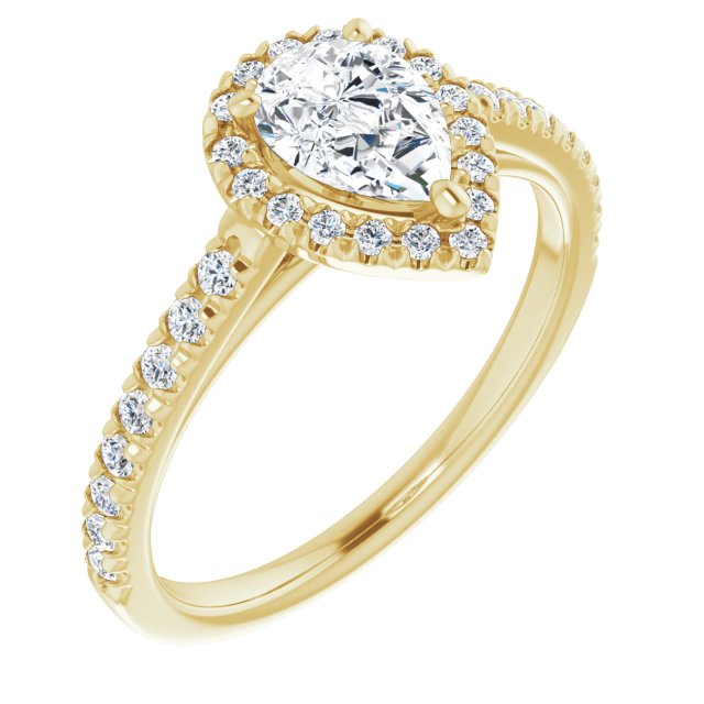 French-Set Halo-Style Engagement Ring