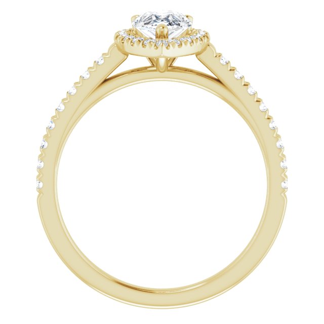 French-Set Halo-Style Engagement Ring