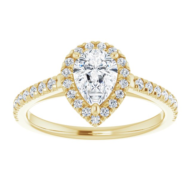 French-Set Halo-Style Engagement Ring