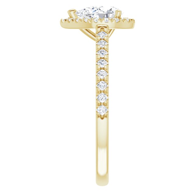 French-Set Halo-Style Engagement Ring
