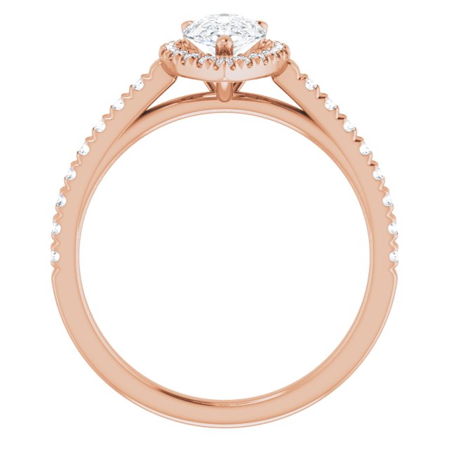 French-Set Halo-Style Engagement Ring